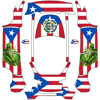Drapeau Porto Rico (Puerto Rican Flag) – covering Tesla Model Y