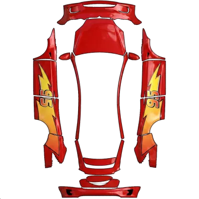 Rotes Rennauto (red racecar) – Tesla Model X Wrap