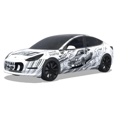 イニシャルDコミック風 (original comic design initial d) – テスラ Model 3 ラッピング