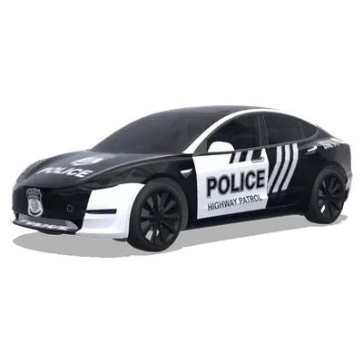 Полосы дорожной полиции – оклейка Tesla Model 3