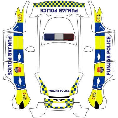 펀자브 경찰 (Punjab Police) – 테슬라 Model Y 랩핑