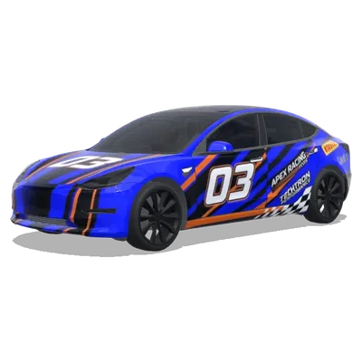 Blauer Scheitelpunkt 03 – Tesla Model 3 Wrap