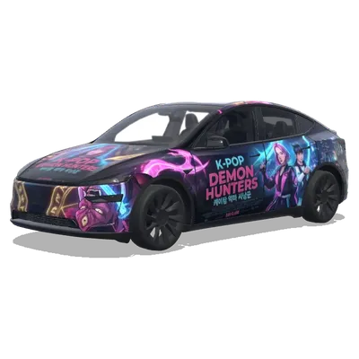 K pop demon hunters movie – Tesla Model Y wrap