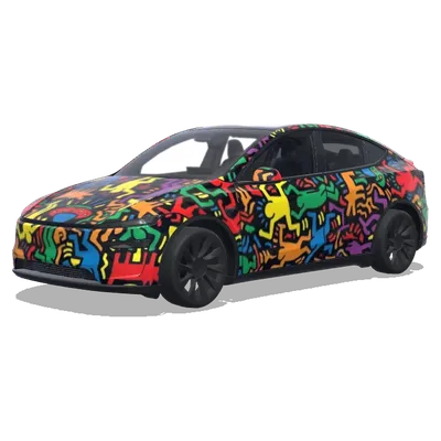 凱斯哈林藝術塗裝（keith haring） – 特斯拉 Model Y 塗裝