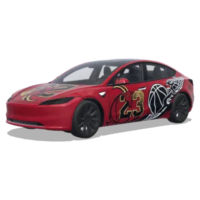 乔丹23号红色主题（#23 is the goat. Red themed around Michael Jordan） – 特斯拉 Model 3 涂装