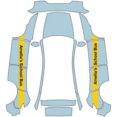 Amelia's School Bus – Tesla Model Y wrap