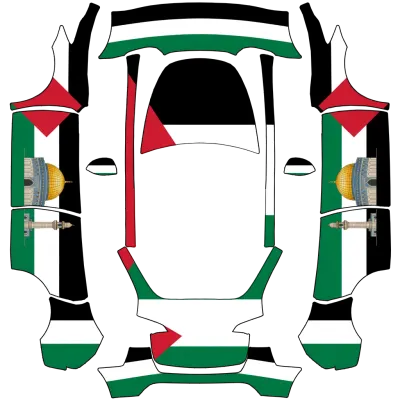 Drapeau palestinien (Palestinian flag) – covering Tesla Model Y