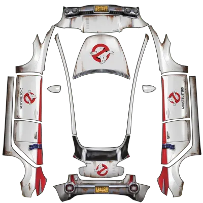 Ecto-1 Охотники за привидениями (Ghostbusters Ecto-1) – оклейка Tesla Model 3