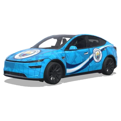 Манчестер Сити: небесно-голубой с геометрией – оклейка Tesla Model Y