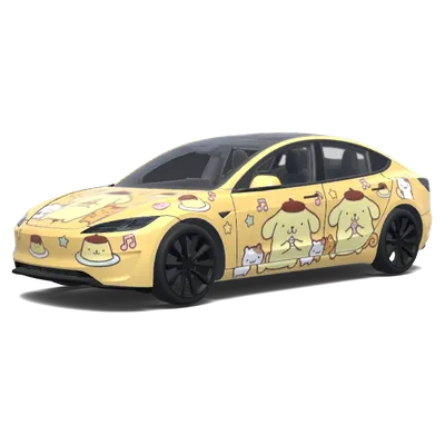 布丁狗. Colors: yellow. – 特斯拉 Model 3 塗裝