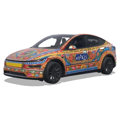 파키스탄 트럭 테마 (make a pakistani truck themed wrap) – 테슬라 Model Y 랩핑