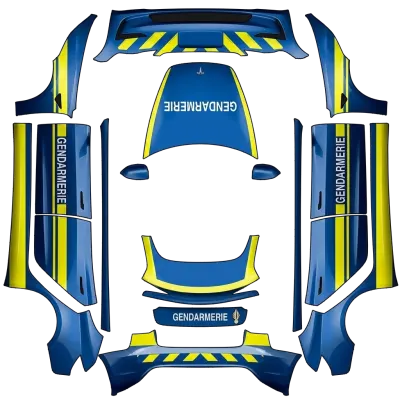 法國憲兵（Gendarmerie FR (Model 3 Highland)） – 特斯拉 Model 3 塗裝