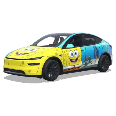 Губка Боб Квадратные Штаны (SpongeBob SquarePants) – оклейка Tesla Model Y