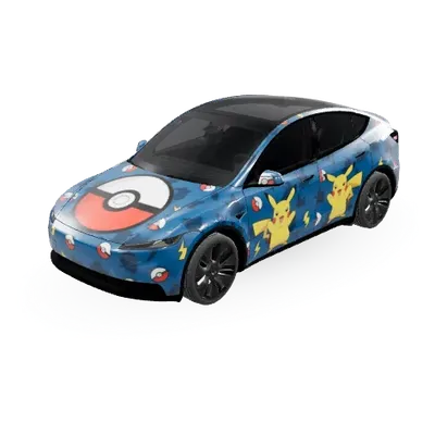 Blue Electric Pikachu Wrap (피카츄) – Tesla Model Y wrap