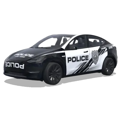 Чёрно-белый полицейский щит – оклейка Tesla Model Y