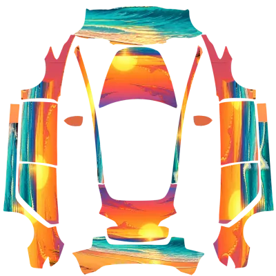 선셋 비치 V4 (Sunset Beach V4) – 테슬라 Model 3 랩핑