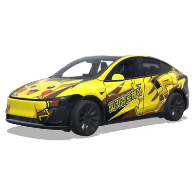 Pikachu Korean Script Wrap (피카츄로해줘) – Tesla Model Y wrap