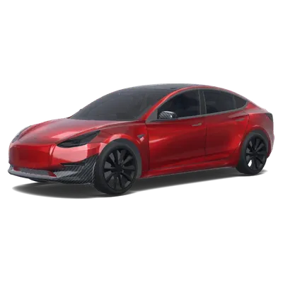 Rot mit Carbon Details – Tesla Model 3 Wrap