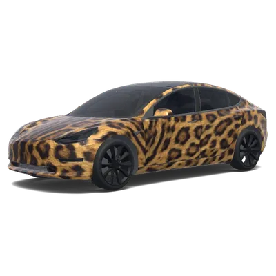 Wildes Leopardenmuster – Tesla Model 3 Wrap