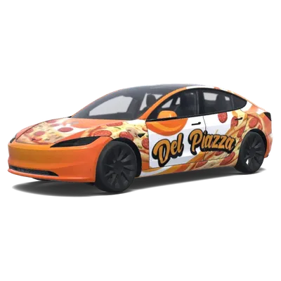 Del Piazza橙白Logo – 特斯拉 Model 3 塗裝