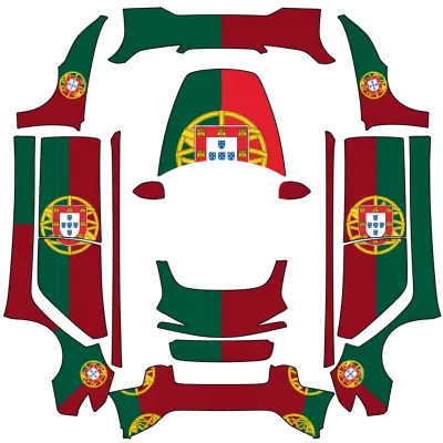 Drapeau du Portugal (Portugal flag) – covering Tesla Model 3