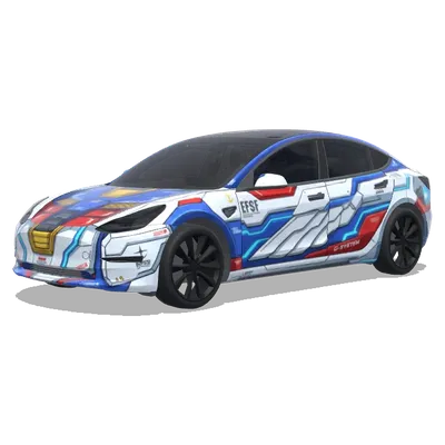 Гандам (gundam latest) – оклейка Tesla Model 3