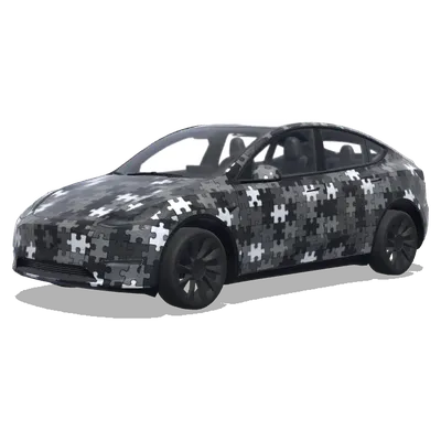 Urbanes Puzzle-Camouflage – Tesla Model Y Wrap