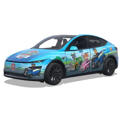 Щенячий патруль (Paw Patrol chases Car) – оклейка Tesla Model Y