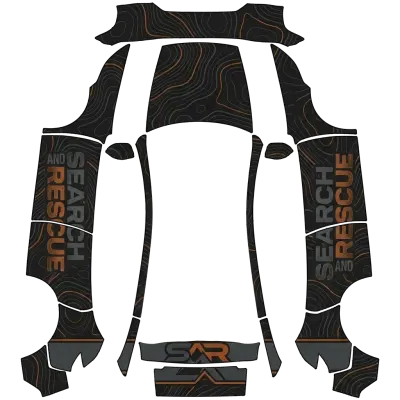 SAR Topografisch Dunkel (SAR Topographical Dark) – Tesla Model Y Wrap