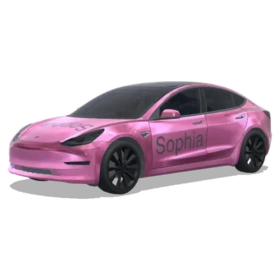メタリックピンク ソフィア – テスラ Model 3 ラッピング
