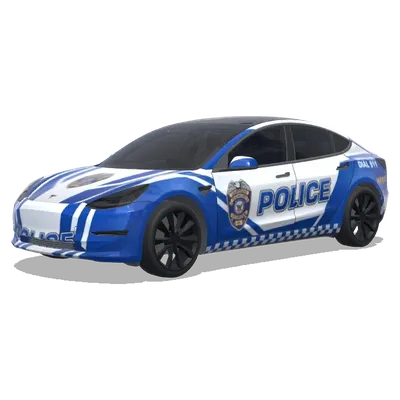 Autocollant de véhicule avec insigne de police bleu et blanc – covering Tesla Model 3