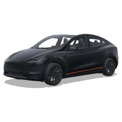 Matte Black Orange Accent – Tesla Model Y wrap