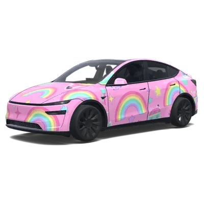 Gabby Haus Rosa Regenbogen – Tesla Model Y Wrap