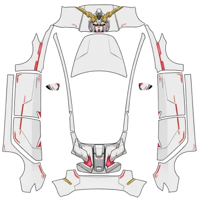 ガンダムUC (Gundam unicorn) – テスラ Model 3 ラッピング