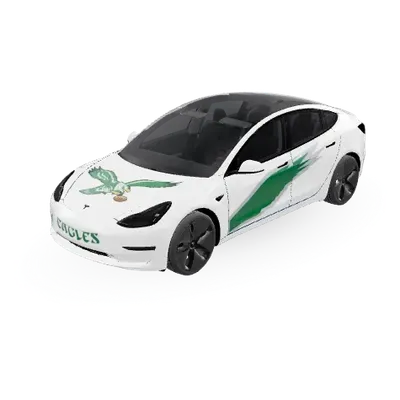 Kelly Green Weiß (Kelly green white) – Tesla Model 3 Wrap