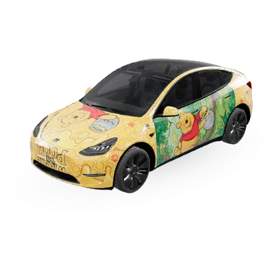 プーさん (Pooh) – テスラ Model Y ラッピング