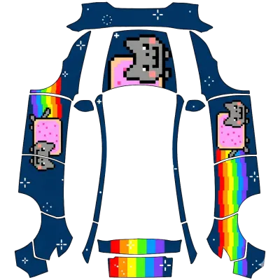 Nyan Cat v3 – Tesla Model Y Wrap