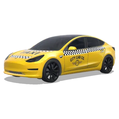 方格條紋城市計程車 – 特斯拉 Model 3 塗裝