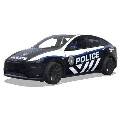 Синяя полоса Полиция – оклейка Tesla Model Y