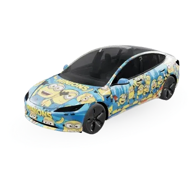 Minions – covering Tesla Model 3