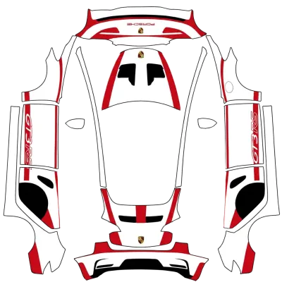 Porsche GT3 RS (porsche gt3rs) – оклейка Tesla Model 3