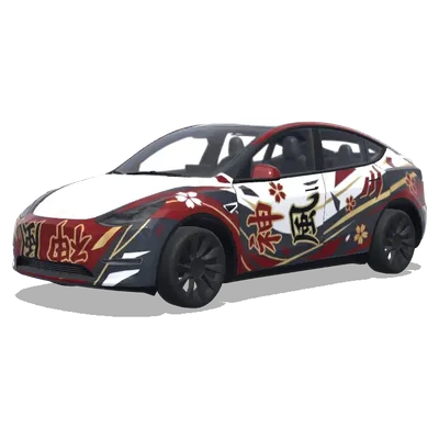 カミカゼ柄 (KAMIKAZE pattern) – テスラ Model Y ラッピング