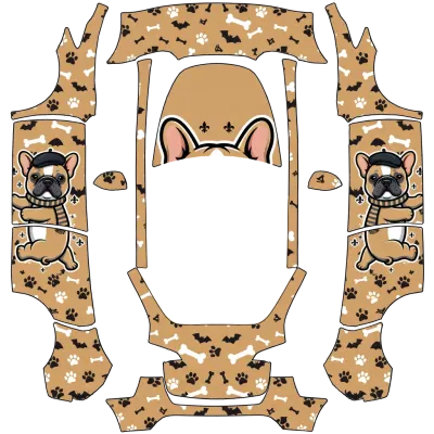 French Bulldog – Tesla Model Y wrap