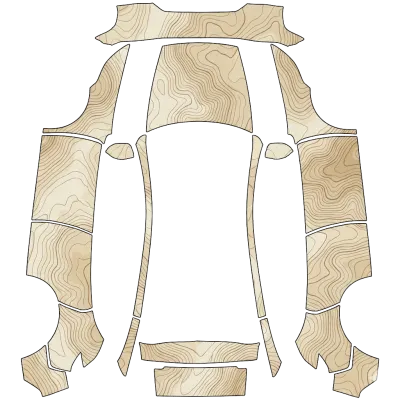 Topografisch Hellbraun (Topographic Light Brown) – Tesla Model Y Wrap