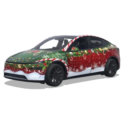 Weihnachtliches Design – Tesla Model Y Wrap