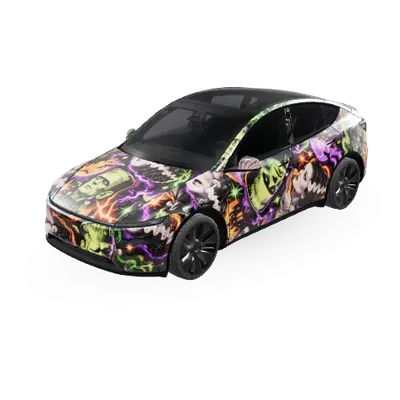エレクトリック モンスターマッシュ (Electric Monster Mash) – テスラ Model Y ラッピング