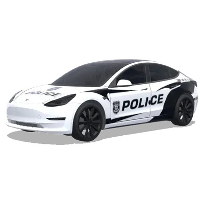 Чёрно-белая полиция – оклейка Tesla Model 3