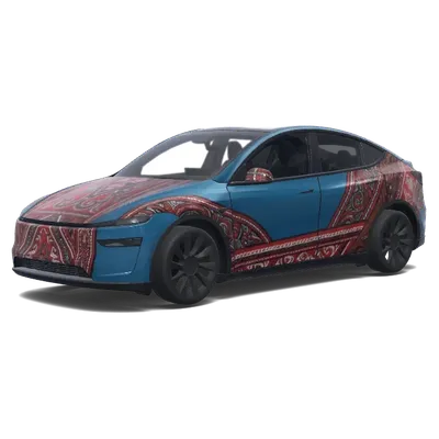 Paisley Azul Glaciar – wrap para Tesla Model Y