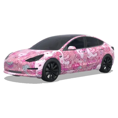 pink girly unicorn sparkly pink. – Tesla Model 3 wrap