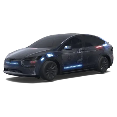 Cyberpunk-Glühen – Tesla Model X Wrap